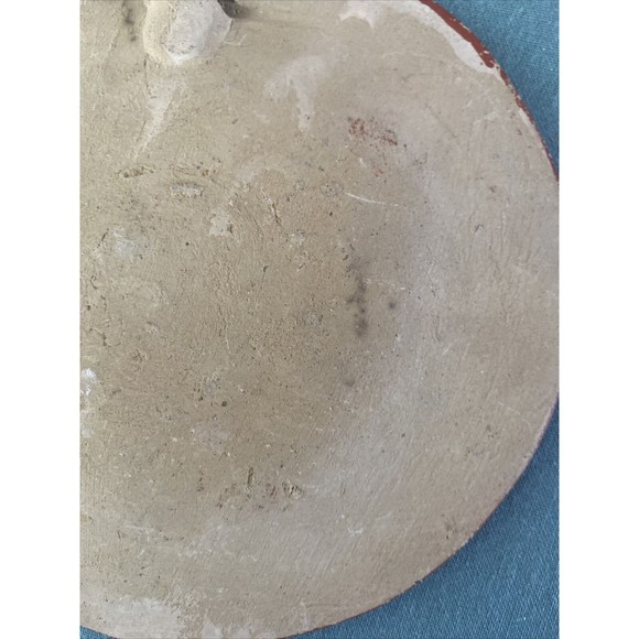 Small Vintage Mexican Red Ware Plate. Terracotta Red With Animal  Figure - Picture 5 of 6